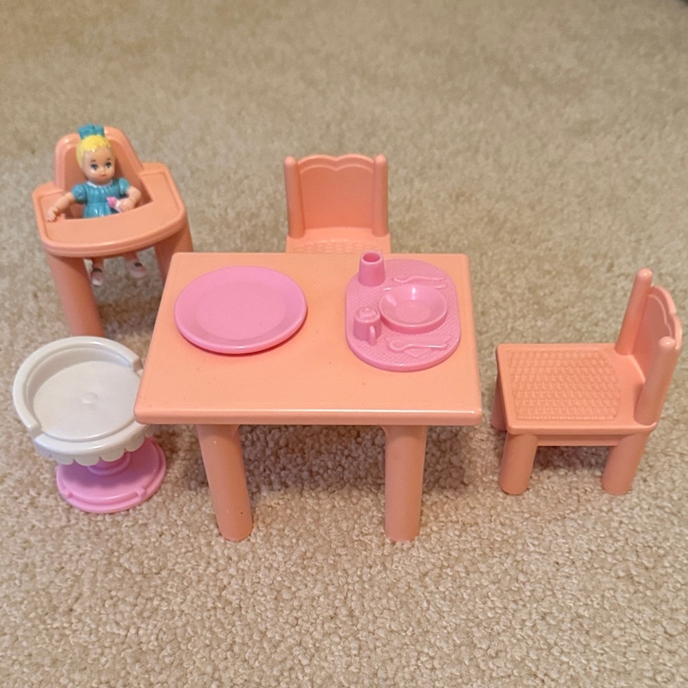 Vintage Playskool pink Dollhouse Furniture Set